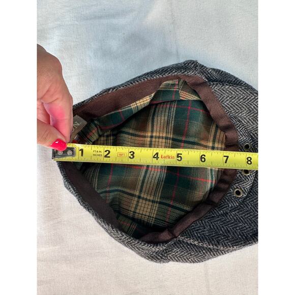 Stetson Men's sz L Wool Herringbone Driver Hat Paper Boy Peaky Blinders Grey - Picture 4 of 8